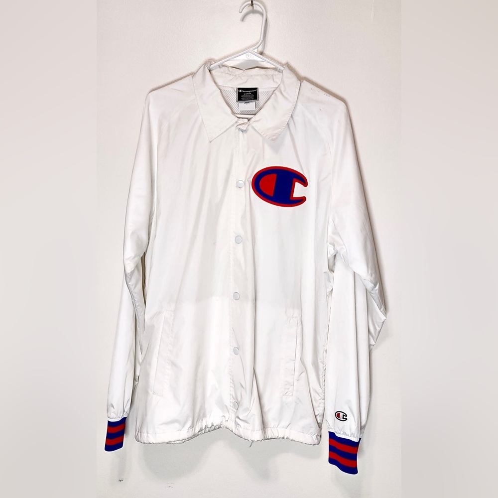 White champion coaches jacket